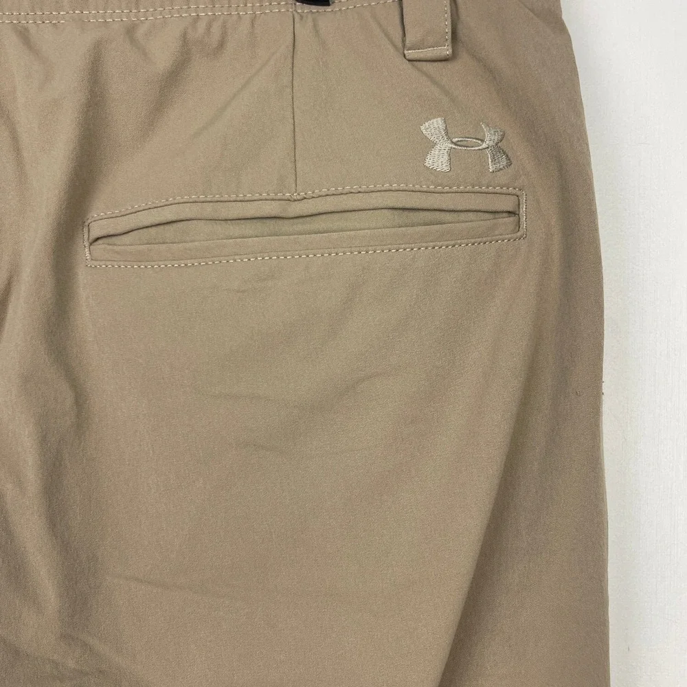 Under Armour Match Play Golf Pants Mens 36x32 Khaki Tan Tech Chino Drive *READ